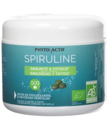 PHYTO-ACTIF | Spirulina | Phycocyanin & Vegetable Proteins | Natural Spirulina | 500 Tablets