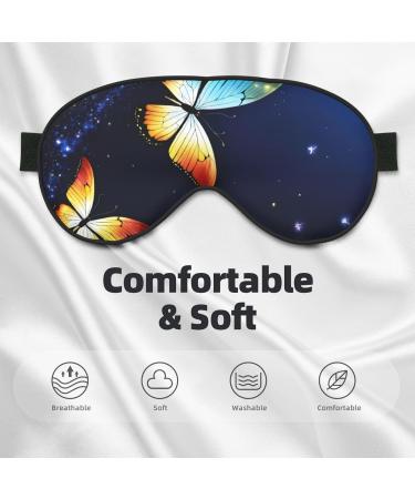 Cute Butterfly Print Soft Eye Mask - Sleep Mask for Women & Men | Travel Sleep Aid - Buy Online on GoSupps.com