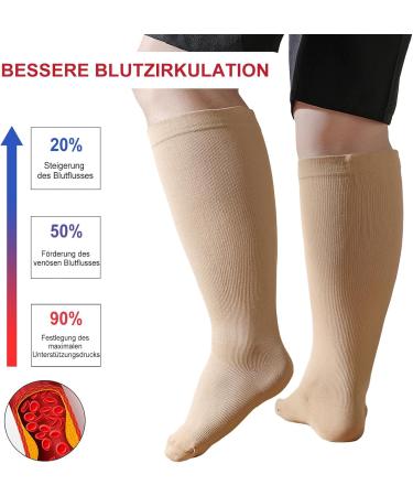 Zfsock Compression Stockings for Thick Calves - 20-30mmHg Medical Socks for Men & Women | Plus Sizes & Travel Support Socks - Buy Online on GoSupps.com