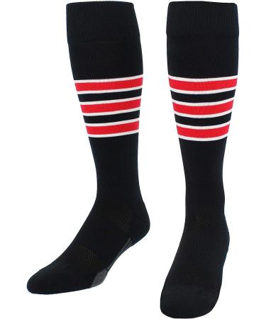 TCK Elite Performance Baseball Softball Socks Black/White/Scarlet - Medium | Men's Women's Dugout Socks - Buy Online on GoSupps.com