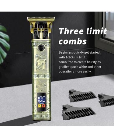 Men's Hair Clipper Professional Electric Beard Trimmer Wireless Shaver LED Screen Rechargeable Silent for Gift Men Salon - Buy Online on GoSupps.com