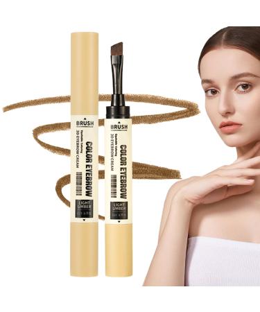 Eyebrow Tint Cream Longwear Waterproof Tinted Brow Gel With Brush | Natural Waterproof Double Head Liquid Eyebrow Gel Long Lasting SmudgeProof Liquid Eyebrow Makeup Volumizing Enhance Tea Brown