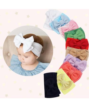 Midodo 10-Piece Baby Headband Set | Soft Elastic Turban for Newborn Girls | Stretchable Nylon Knot Ligaments Hair Bands - Buy Online on GoSupps.com