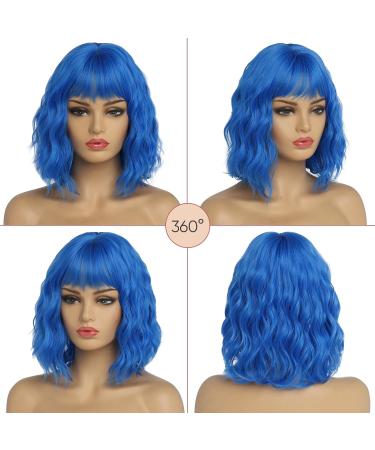 Establishment Short Blue Wig for Women | Ombre Bob with Dark Roots | Natural Synthetic Hair for Everyday Party & Cosplay (10 Inches) - Buy Online on GoSupps.com