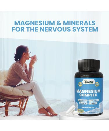 GreeNatr Magnesium Complex Supplement - Magnesium Supplements with Glycinate Citrate Malate & Oxide - Magnesium Tablets for Digestion Sleep Heart Health & Energy - Magnesium Vitamins 120 Counts 120 Count (Pack of 1) - Buy Online on GoSupps.com