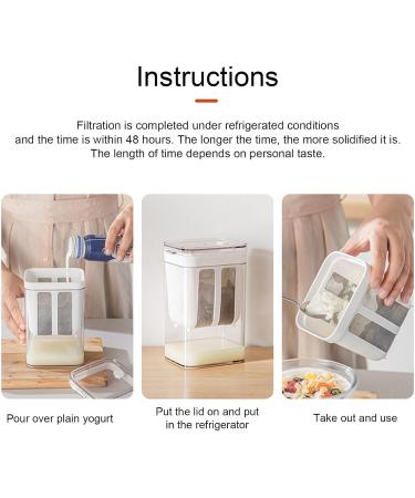 Tewzafiya Fine filter strainer yogurt strainer with lid 1100 ml reusable yogurt whey separator homemade Greek yogurt strainer for making thick Greek yogurt soybean milk - Buy Online on GoSupps.com