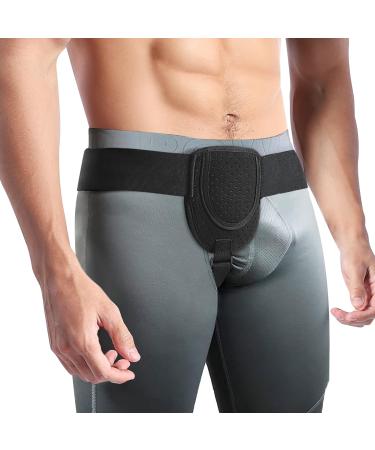 Hernia Belt Truss Left or Right Side Supportive Groin Pain With Removable Compression Pad for Pre or Post-Surgical Scrotal Femoral Adjustable Waist Strap Guard for Men and Women (Medium)
