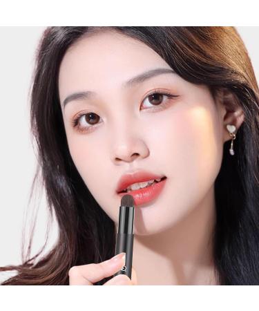 MSQ Reusable Lip Smudge Brush - Professional Portable Lip Brush for Lipstick and Lip Balm - Flat Makeup Tool with Cover - Pure Black - Buy Online on GoSupps.com