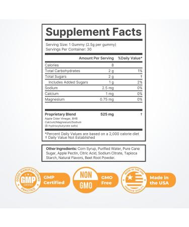 Fit Burn Natural Gummy Supplement with Apple Cider Vinegar & BHB Non-GMO Gluten-Free Dairy-Free Vegetarian Made in The USA - 30 Gummies 1 Month Supply 30 Count (Pack of 1) - Buy Online on GoSupps.com