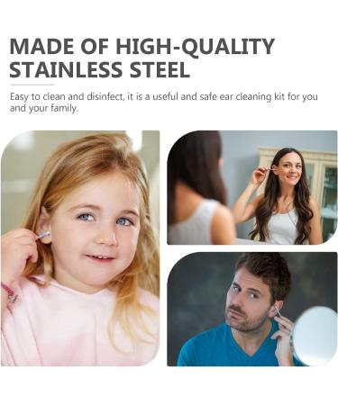 Stainless Steel Ear Cleaning Tool Set for Adults - Pink, 2 Pcs, Reusable & Practical with Storage Case - Buy Online on GoSupps.com