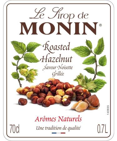 MONIN Premium Roasted Hazelnut Syrup 700ml - Vegan-Friendly, 100% Natural Flavours - Ideal for Coffees, Frappes, and Cocktails - Buy Online on GoSupps.com