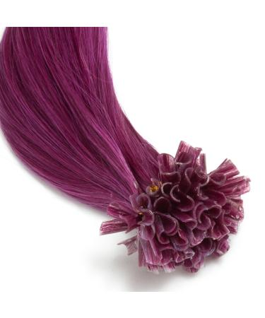 Violet Bonding Extensions - 100% Remy Real Hair 0.5g 50cm U-Tip Keratin Bonded Hair Extensions in Color #710 - Buy Online on GoSupps.com