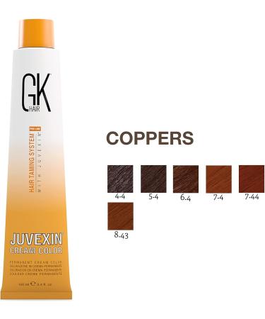 GK HAIR Global Keratin Professional Hair Color Cream Tube (3.4 Fl Oz/100ml) Nourishing & Cleansing Colors for Styling High Performance Long Lasting Semi Permanent Natural Toner Dye Coppers - 6.4 Dark Blonde - Buy Online on GoSupps.com