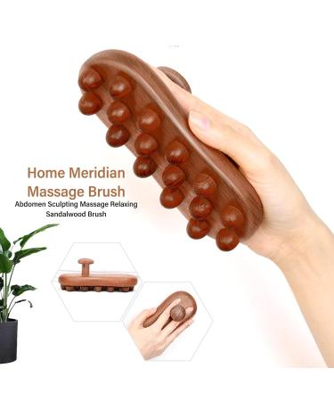 ZJchao 16.5 cm Sandalwood Massage Brush - Ergonomic Fascia Tool with Smoothing Balls for Ultimate Relaxation - Buy Online on GoSupps.com