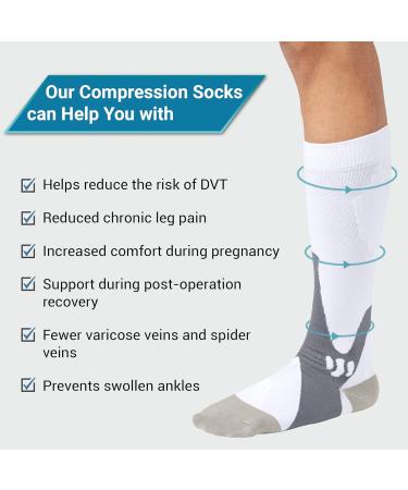 360 RELIEF Copper Compression Socks - Men & Women | Graduated Fit for Running, Nurses, Pregnancy | Shin Splint Support | XXL White - Buy Online on GoSupps.com