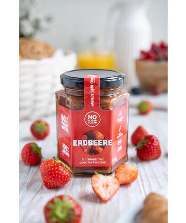 No Sugar Strawberry Fruit Spread | 80% Fruit Content | Erythritol & Stevia | EU Made | 3 Pack (3x260g) - Buy Online on GoSupps.com