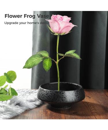 Homaisson Japanese Ikebana Kit - Ceramic Flower Vase & Frog Holder Set - Buy Online on GoSupps.com