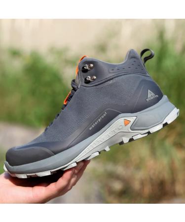 HUMTTO Men's Waterproof Hiking Boots - Lightweight & Breathable Ankle Boots for Trekking - Size 9.5 Grey - Buy Online on GoSupps.com