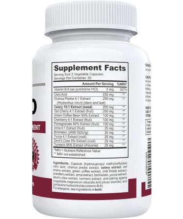 UricPro Uric Acid Cleanse Supplement with Tart Cherry, Turmeric & More - 60 Vege Capsules | Non-GMO - Buy Online on GoSupps.com