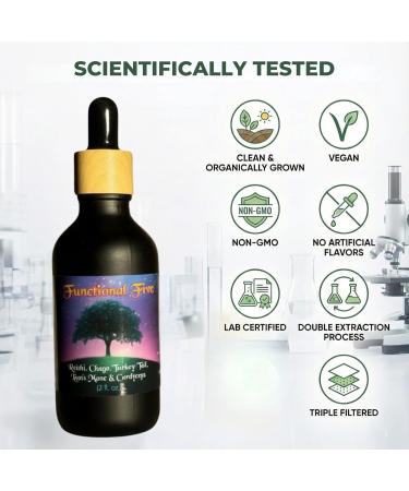 Sporenity Premium Functional Five Mushroom Extract Lion's Mane Cordyceps Turkey Tail Reishi & Chaga - for Memory Calm Immune Support Gut Health & Endurance Liquid Drops 2oz (60ml) - Buy Online on GoSupps.com