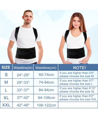 ABACKH Posture Corrector Brace for Men and Women - Adjustable Support for Upper and Lower Back Pain Relief - Improve Posture and Lumbar Support - Size L (33-37) - Buy Online on GoSupps.com