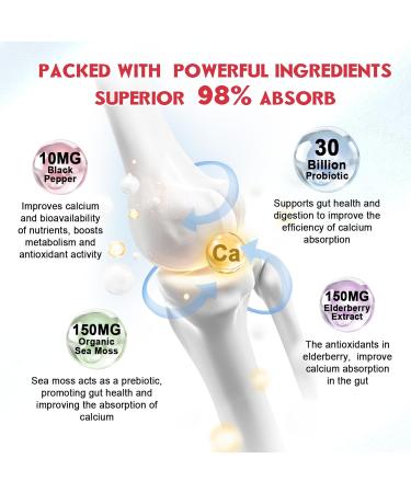 (2 Pack) Sugar Free Calcium Citrate Gummies 1200 mg with Vitamin d3 K2 Magnesium Zinc for Bone Muscle & Immune Support High Absorption Calcium Supplement for Women Raspberry Flavor 60 Chews 60 Count (Pack of 2) - Buy Online on GoSupps.com