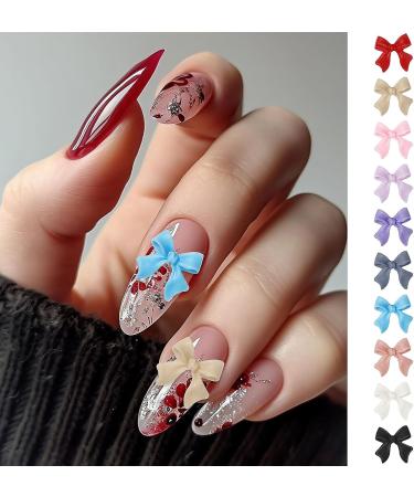 100PCS 3D Bow Nail Charms | Multicolor Acrylic Rhinestones for DIY Nail Art | Cute Decorations for Women & Girls - Buy Online on GoSupps.com