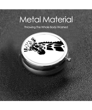 Black and White Giraffe Round Pill Box - 3 Compartment Organizer | Portable Travel Pill Box for Easy Medication Management - Buy Online on GoSupps.com