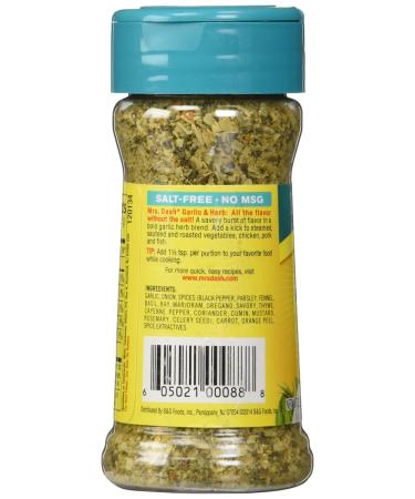 Mrs. Dash Garlic & Herb All Natural Seasoning Blend 2.5 oz - 2 Pack - Buy Online on GoSupps.com