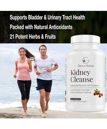 Kidney Cleanse Advanced Formula with Cranberry Extract Kidney Urinary Tract & Bladder Detox and Cleanse - 60 Capsules 60 Count (Pack of 1) - Buy Online on GoSupps.com