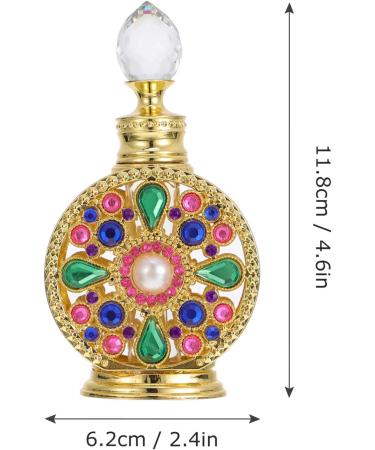 LEUYA Vintage Perfume Dropper Bottles - 12ml Diamond Crystal Portable Refillable Glass Bottle for Perfume & Essential Oils | Ideal Travel Accessory - Buy Online on GoSupps.com