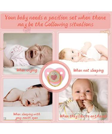 Bling Pacifier - Hygienic Silicone Baby Pacifier for Newborns - Pink Sleep Aid - Buy Online on GoSupps.com
