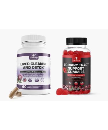 VITAMIZED Comprehensive Wellness Duo: Liver Cleanse & Urinary Tract Support
