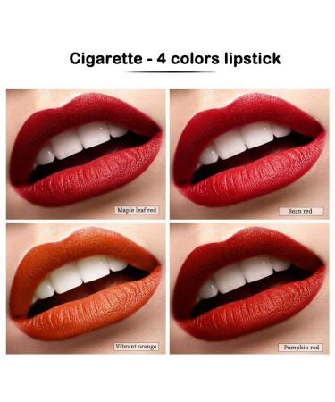 Matte Lipstick Cigarette Case Set - Non-Stick Red Velvet Lip Gloss Tubes Long Lasting Waterproof Lip Stain for Elegant Women - Buy Online on GoSupps.com