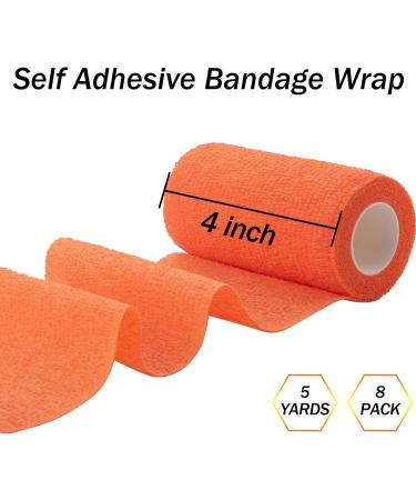BQTQ 8 Rolls Cohesive Bandage 4 Inch - Self Adherent Sport Wrap Tape for Ankle Sprains & Swelling - Rainbow Colors - 8 Pack - Buy Online on GoSupps.com