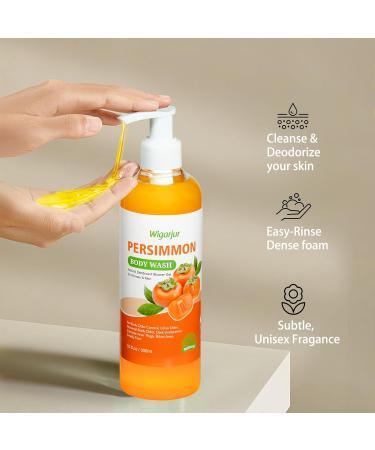 Persimmon Body Wash for Old People Smell Natural Deodorant Bar Soap for Strong Odor Smelly Feet Remove Cleansing Body Deodorizing with Persimmon & Green Tea Extracts - Buy Online on GoSupps.com