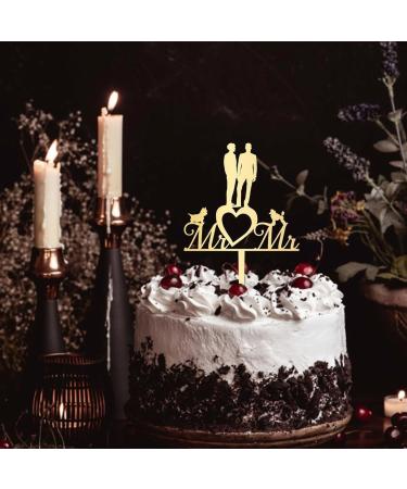 Mr & Mr Birthday Cupcake Topper Grooms Hearts Last Name Cupcake Toppers for Gender Reveal Graduation Cake D cor Reusable Country 2 Grooms Silhouettes Acrylic Black Style-1 - Buy Online on GoSupps.com