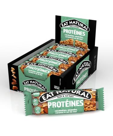 EAT NATURAL - Gluten & Protein Free Bars - Peanuts, Almonds, Caramel & Sea Salt - 12 bars of 40g