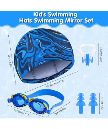 Buy Bath Cap Set for Kids | Comfortable Swimming Cap & Goggles | Ages 5-12 | Bath Hood for Boys & Girls - Buy Online on GoSupps.com