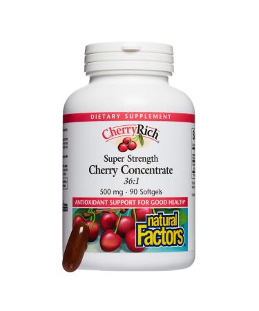 CherryRich by Natural Factors, Super Strength Cherry Concentrate, Antioxidant Support for Healthy Joints and Uric Acid Metabolism, 90 softgels (90 servings) - Buy Online on GoSupps.com