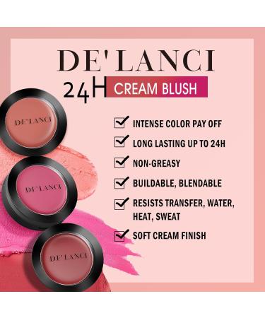 DE'LANCI Cream Blush for Cheeks Highly Pigmented Soft Matte Blusher Long Last Rosy Glow Blush for Women Lightweight Natural Creme Blush Makeup Buildable Not Greasy Vegan & Cruelty Free(TIPSY 01#) 01# Tipsy - Buy Online on GoSupps.com