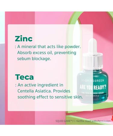 BRING GREEN X NETFLIX SQUID GAME Edition Zinc Teca Serum 25mL | Calming Serum for Skin Soothing & Oil Control | Includes Free Gonggi Tossing Game as Seen in Squid Game - Buy Online on GoSupps.com