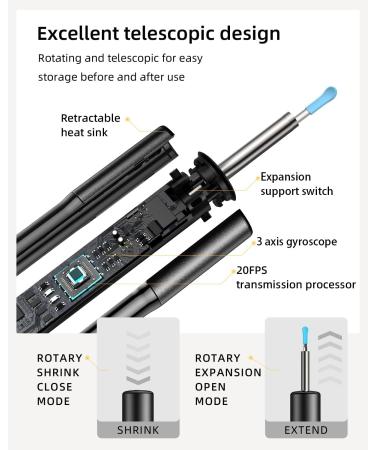 1080P Ear Wax Removal Tool Telescopic Otoscope with 6 LED Lights 7 Ear Picks & 10 Silicone/Metal Spoons International Shipping Available - Buy Online on GoSupps.com