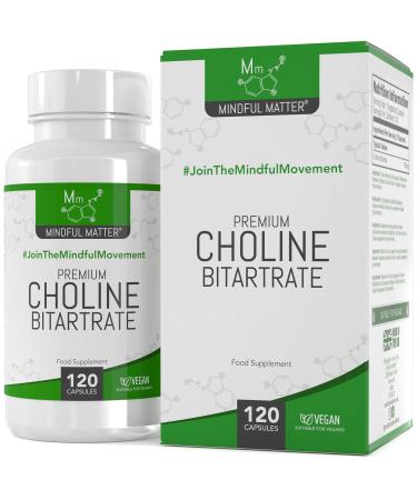 MM Choline | 120 High Strength Vegan Choline Supplement Capsules - 700mg Choline Bitartrate per Serving | Non-GMO Gluten & Allergen Free | Manufactured in The UK