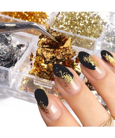 Glitter Nail Art Foils Flakes | Holographic Aluminum Nail Sequins for 3D DIY Manicure Decorations - Buy Online on GoSupps.com