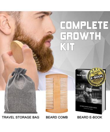 Ultimate Beard Growth Kit - 9 Essential Items for Men | Grooming Set with Oil, Roller, Wash & More | Perfect Christmas Gift for Dad - Buy Online on GoSupps.com