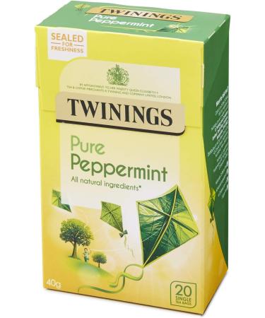 Twinings Pure Peppermint Tea - 20 Bags - Refreshing Mint Flavor - 20 Count Pack - Buy Online on GoSupps.com