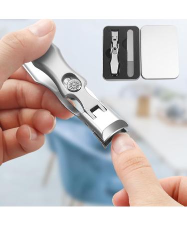 Nail Clippers with Nail File 3 Sets Ergonomic Stylish Nail Clippers with Catcher Sharp Rivet Switch Washable Iron Box Fingernail Toenail Clippers Nail Clippers - Buy Online on GoSupps.com