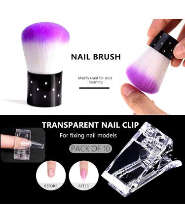 Kalolary Dual Nail Forms Set - 100PCS T-Shape Forms with Nail Tip Clip, Brush, File, and Poly gel Brush - Professional Nail Manicure Kit - Buy Online on GoSupps.com