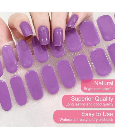 CBOIC 22-Piece Halved Gel Nail Films - UV Hardening Self-Adhesive Nail Stickers for Salon Quality Purple Fingernail Decoration for Women & Girls - Buy Online on GoSupps.com
